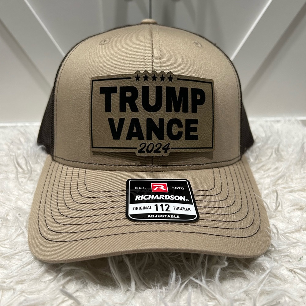 TRUMP VANCE 2024 Laser engraved Richardson 112 Trucker Hat